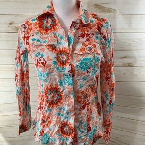 Jones New York Signature Floral Button Down top